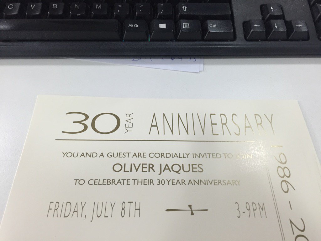 WharfEvents's tweet image. Look what arrived today @Oliver_Jaques so excited! #30years #anniversary #party #estateagent