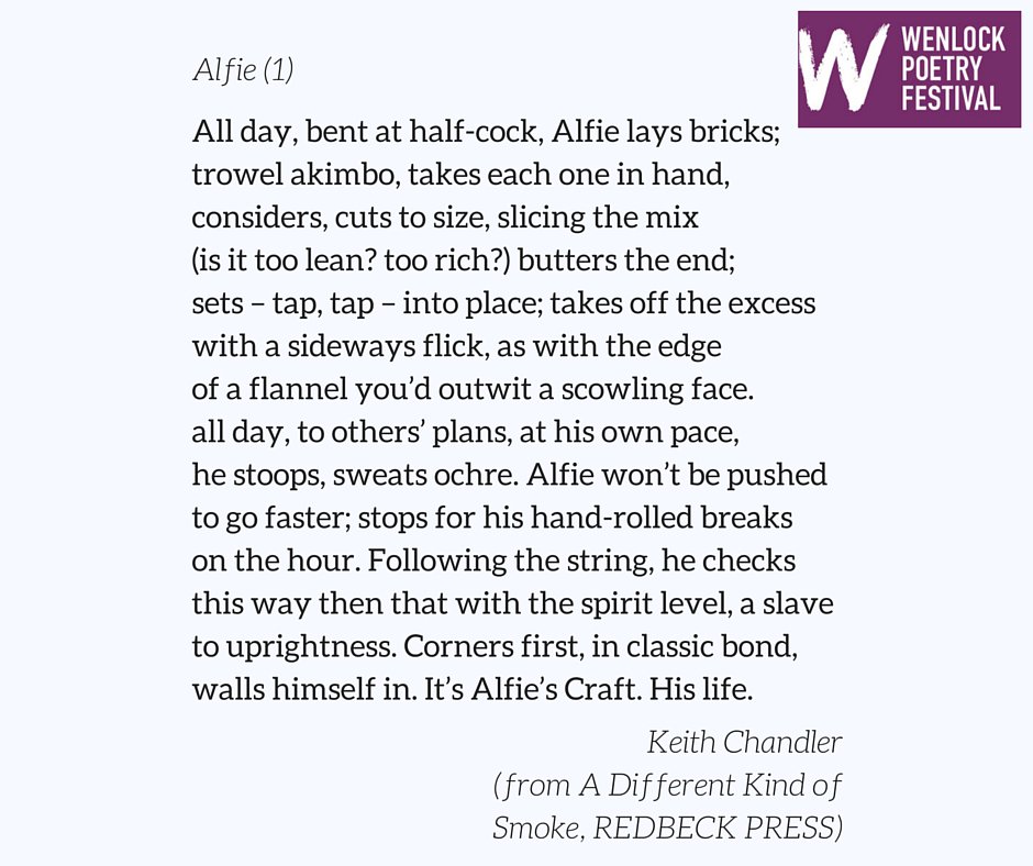 Keith Chandler's poem was split into 2 sonnets and both were displayed at Wenlock Hardware during #WenlockPoetry!