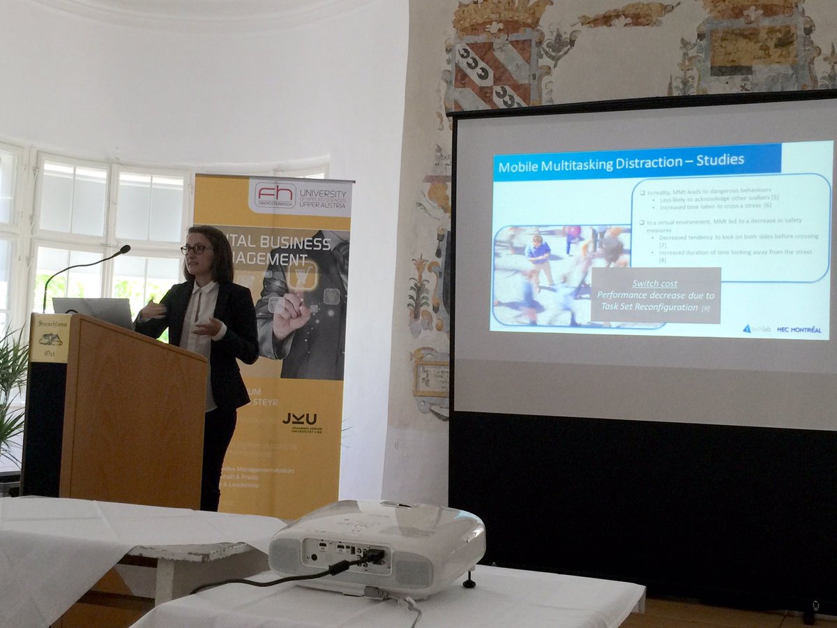 pierremleger's tweet photo. Emma Campbell from #tech3lab on texting while walking at #NeuroIS 2016 https://t.co/b3HJvDxJjZ