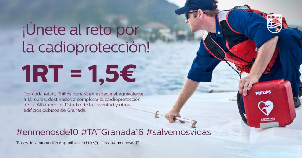 PhilipsSpain's tweet photo. En #TATGranada16, @chemitamartinez corre por la cardioprotección: Únete: 1RT = 1,5€ que pueden ayudar a salvar vidas https://t.co/KzBQLDLMUy