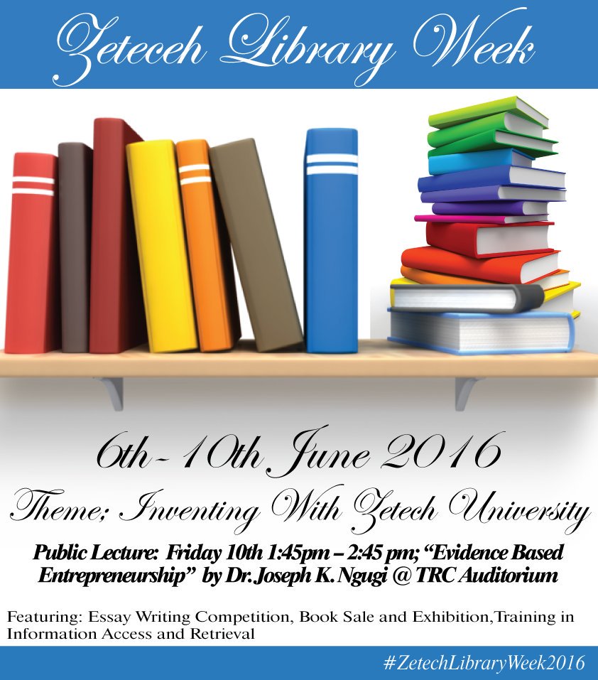 ZetechLibrary's tweet photo. #ZetechLibraryweek 2016 second day!.Happening at TRC and Pioneer branches @slykimsa@Simkama @ivernw @ZetechStudents https://t.co/tPlbn2jjY4