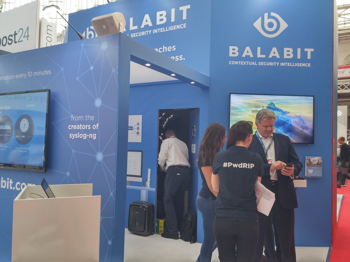 balabit's tweet photo. We R ready and waiting for you at booth #C45 #infosec2016! Attend our short sessions from 10am! #PwdRIP https://t.co/AevOe6LMY6