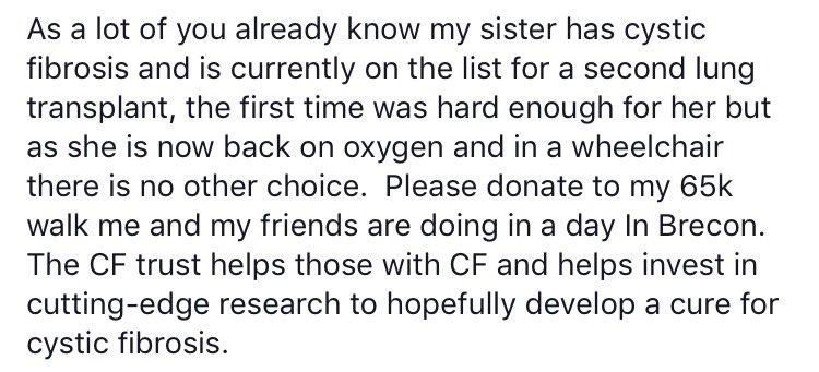 koldcftrust's tweet photo. My amazing sister Lauren Old is fundraising for Cystic Fibrosis Trust. https://t.co/wEM3nMD7N1 Here's why: https://t.co/VJjik171YZ