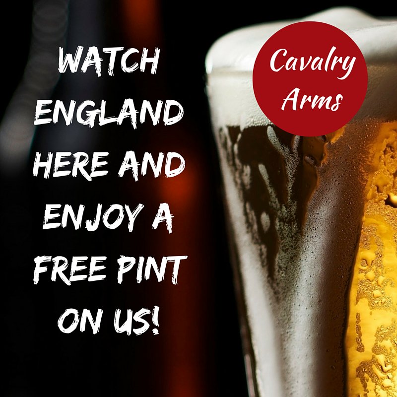 CavalryArmsHud's tweet photo. Watch the England matches at The Cav and get a free pint on us! https://t.co/Nxnic8FQvi