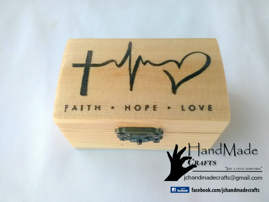 Hand_MadeCraft's tweet image. #wooden #Trinket box #faith #love #hope by #handmade #crafts