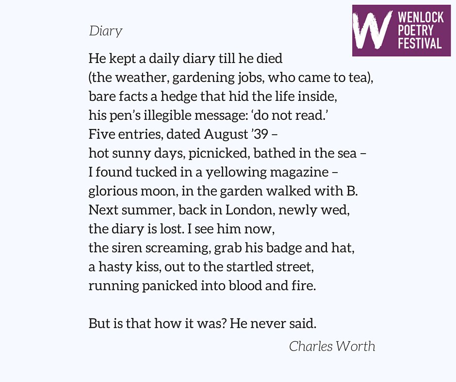 Memories Antiques and Collectables displayed this sonnet by Charles Worth during #WenlockPoetry!