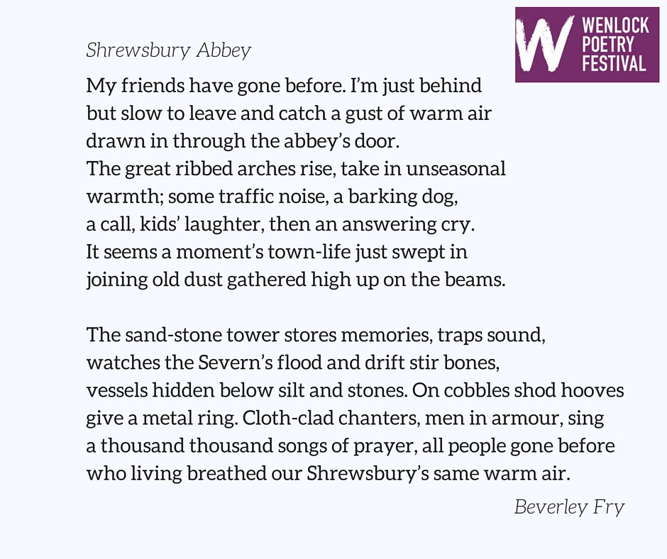 Beverly Fry's sonnet was displayed by Much Wenlock Museum during the #WenlockPoetry weekend!