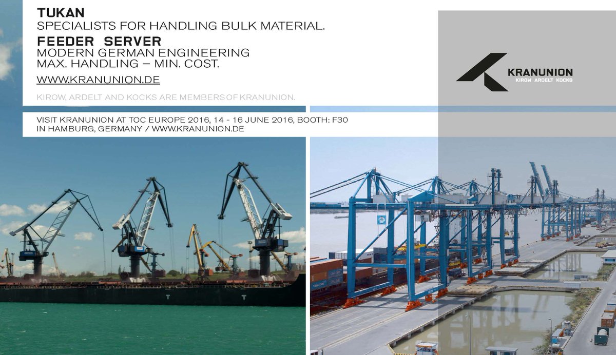 Kranunion's tweet image. 6 days and 14 hours to go! Visit us at stand F30 at the 2016 #TOCWorldwide in #Hamburg.