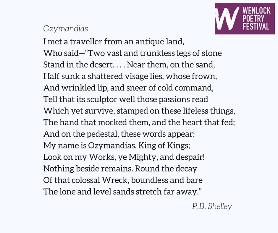 Spar Much Wenlock displayed P. B. Shelley's sonnet during the #WenlockPoetry weekend!