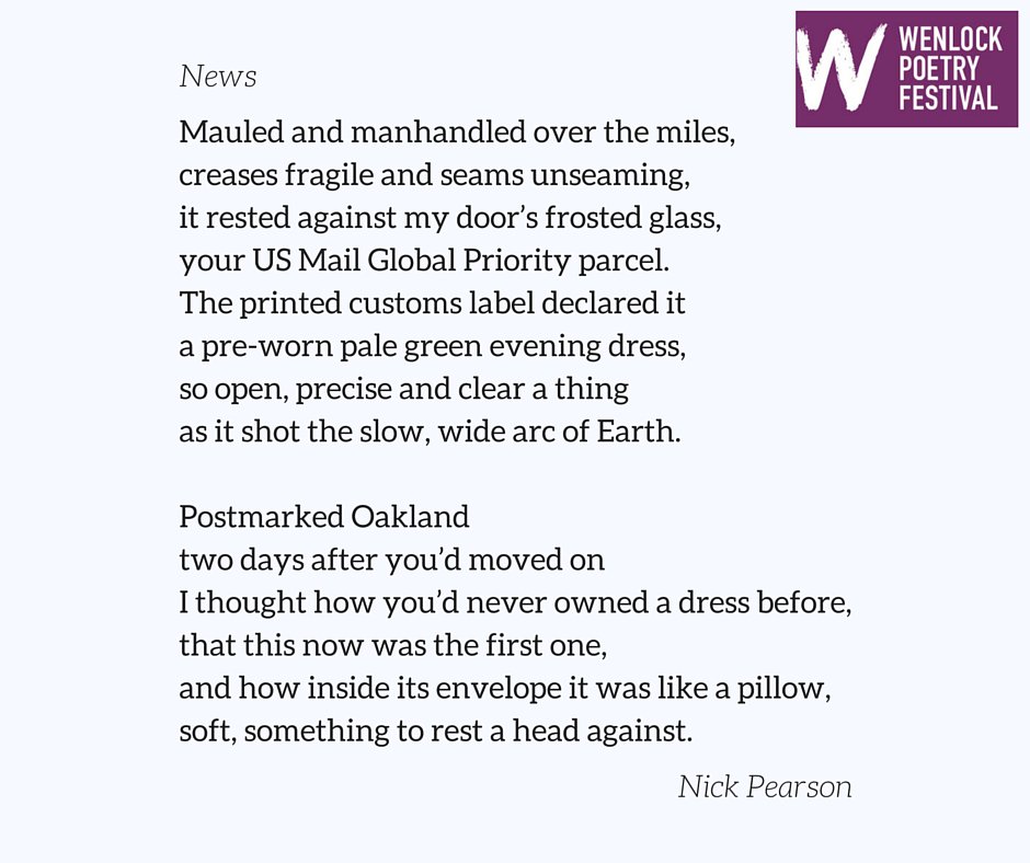 Clothing shop Sixty Three displayed Nick Pearson's sonnet during #WenlockPoetry!