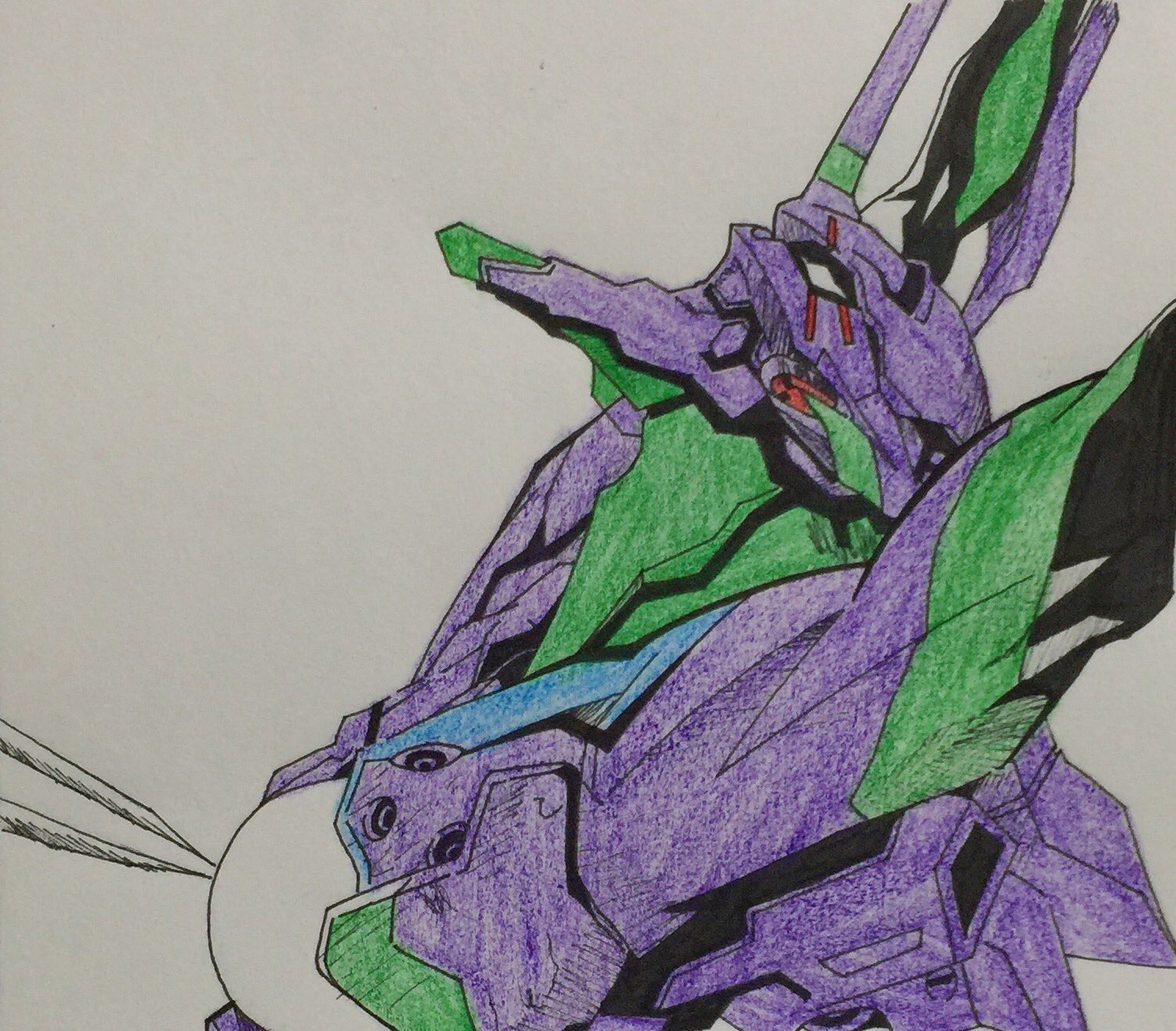 乗っ取られた エヴァンゲリオン初号機描いてみました エヴァ エヴァンゲリオン 模写 イラスト基地 イラスト完成 乗っ取られた エヴァンゲリオン初号機描いてみました エヴァ エヴァンゲリオン 模写 イラスト基地 イラスト完成
