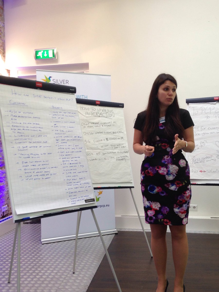SILVERPCP's tweet photo. CEO Maja Rudinac @robotcaresystem on benefits and challenges for SME in a PCP #SilverFinalEvent #eHealthweek https://t.co/0TwQnPZRMd