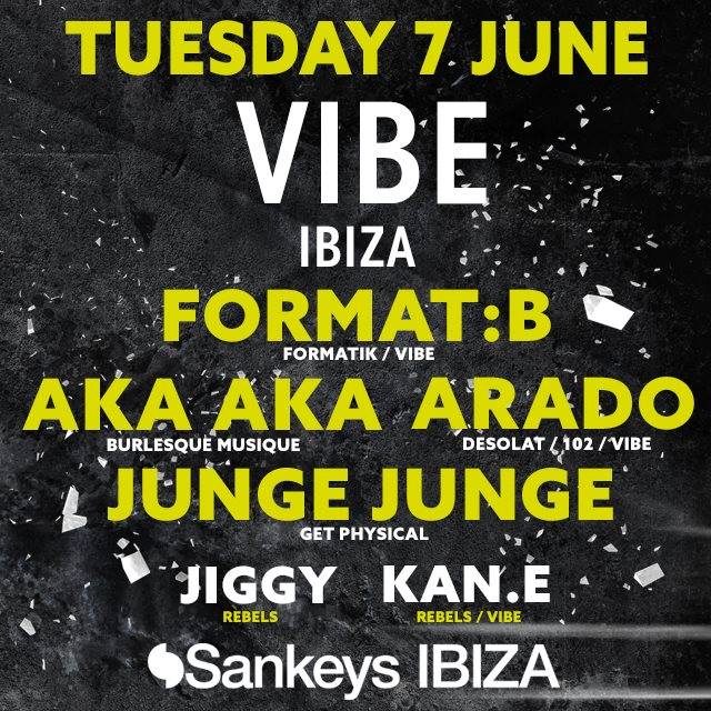 Hoy 7 de Junio en @SankeysIbiza: <a href="/FormatBmusic/">Format:B</a> + Aka Aka + <a href="/Aradomusic/">ARADO</a> + Junge Junge #Ibiza #goBoardMix