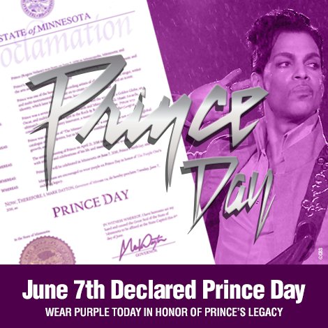 CityofChanMN's tweet photo. WEAR PURPLE FOR PRINCE!

MN Gov. Mark Dayton declared today as "Prince Day."
Chan celebrates the one-&amp;-only Prince! https://t.co/JdpHDMx99g