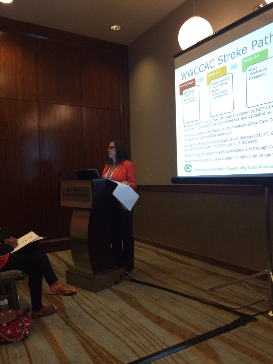 WWCCAC's tweet photo. WWCCAC's Dana Khan presents our unique Stroke Program designated leading practice by Accreditation Canada #OACON16 https://t.co/9RjKERxg2D