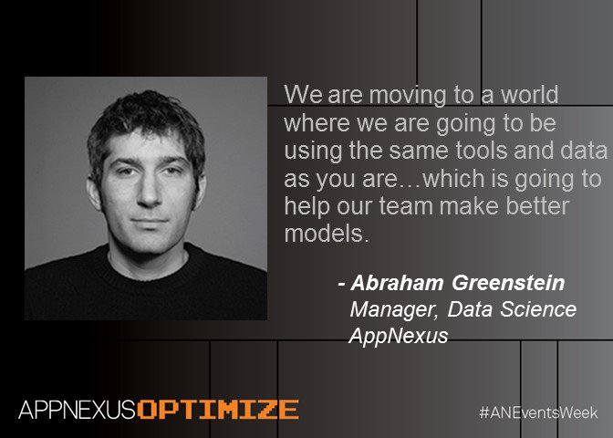 AppNexus's tweet image. The AppNexus data science team is using the same tools as our customers. #ANEventsWeek #regressionmodels