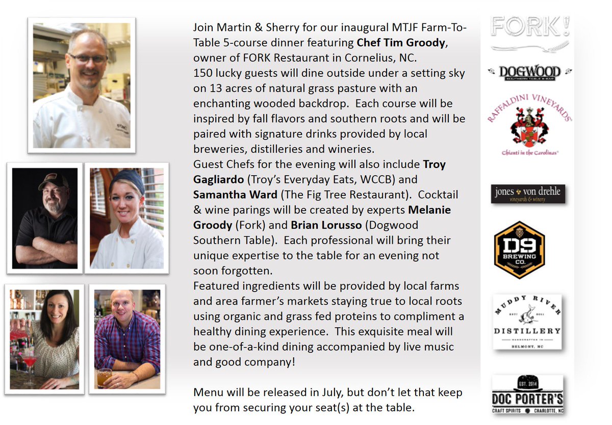 MTJFoundation's tweet photo. Join @MartinTruex_Jr &amp; @SherryPollex 10/9/16 - don't let it sell out before you grab your seat at the table! https://t.co/qRIRTvrrum