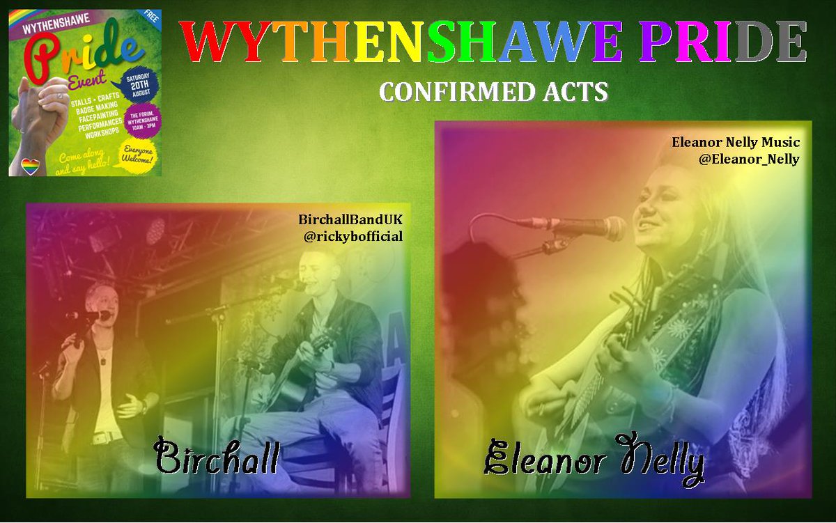 WythyPride's tweet photo. Our second double announcement of acts features duoing brothers James &amp; Ricky BIRCHALL and Eleanor Nelly! #Pride https://t.co/8KFp53nESw