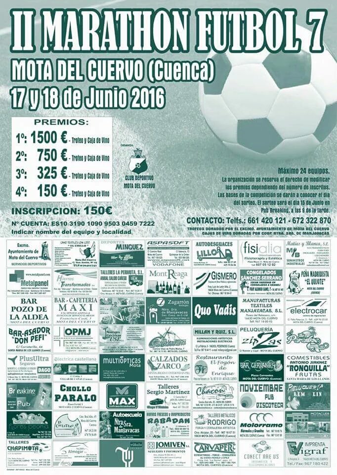 Cada vez mas cerca del marathon de fútbol 7 de Mota del Cuervo. Corre y apuntate! <a href="/DeporteCLM/">Deporte CLM</a>  <a href="/futclm/">Fútbol CLM</a> <a href="/radioazul/">R.Azul SER La Mancha</a>