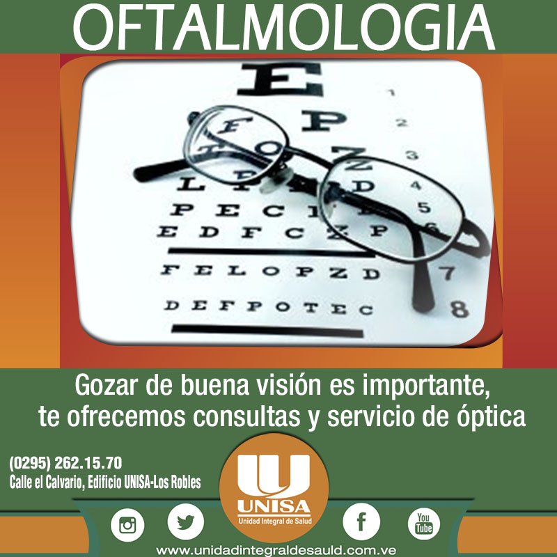 UNISA_Salud's tweet photo. En #UNISA tenemos #Otalmólogos para tu #ChequeoVisual y una #Óptica muy completa, todo a su disposición https://t.co/I8kvA4rK2m