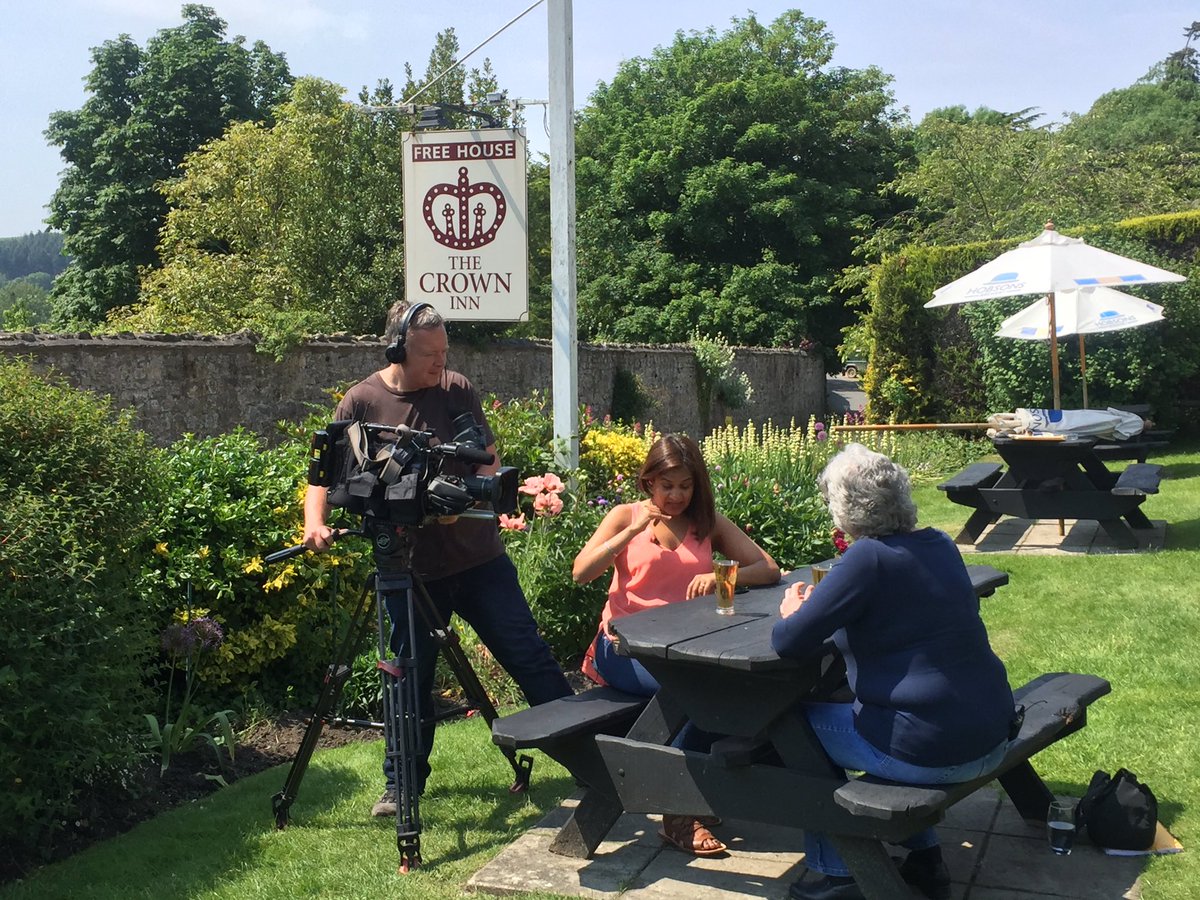 CrownWoolhope's tweet photo. @bbcmtd filming for tonight's edit,women in #cider. Jackie from @TheBigAppleHfd. On tonight before @goldenfirehfd X https://t.co/5Mlvh6IwqD