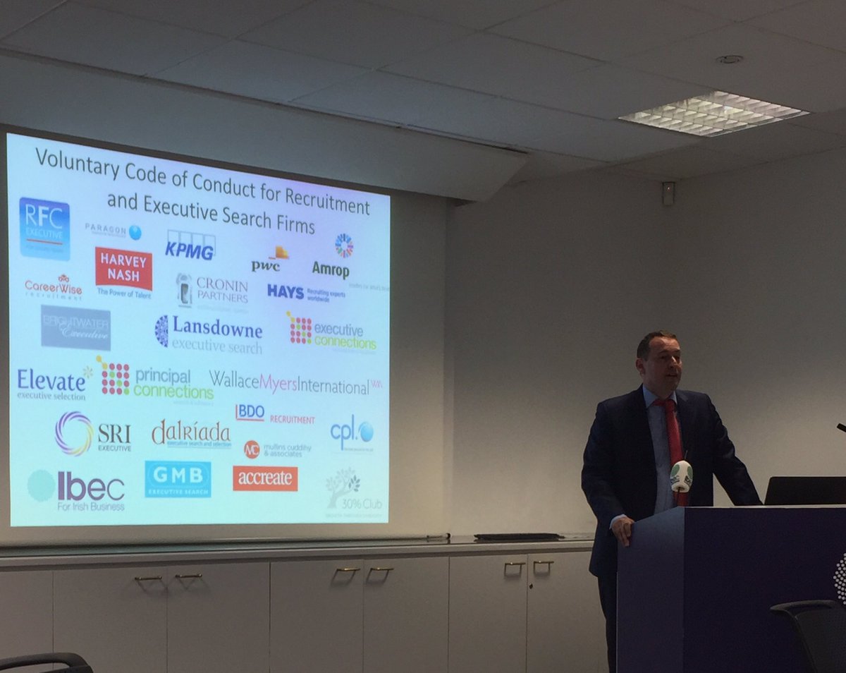 30percentclubIE's tweet photo. @conor_oleary1 "Exec search firms play a pivotal role in trying to work towards better gender balance" #30pcIE #IBEC https://t.co/eL7C3EfpLY