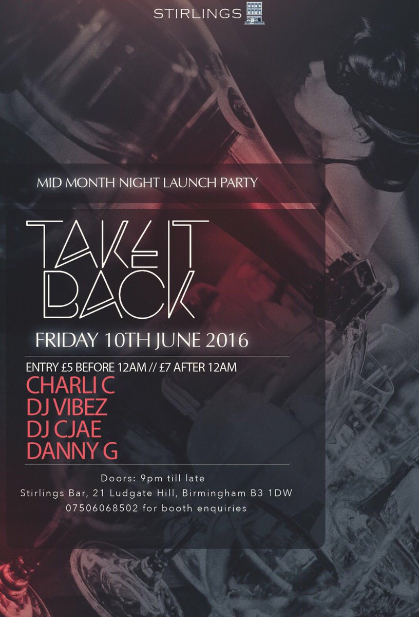 iamcharlic's tweet image. This Friday catch me at @Stirlings_Bar for @EventsTake !!!!