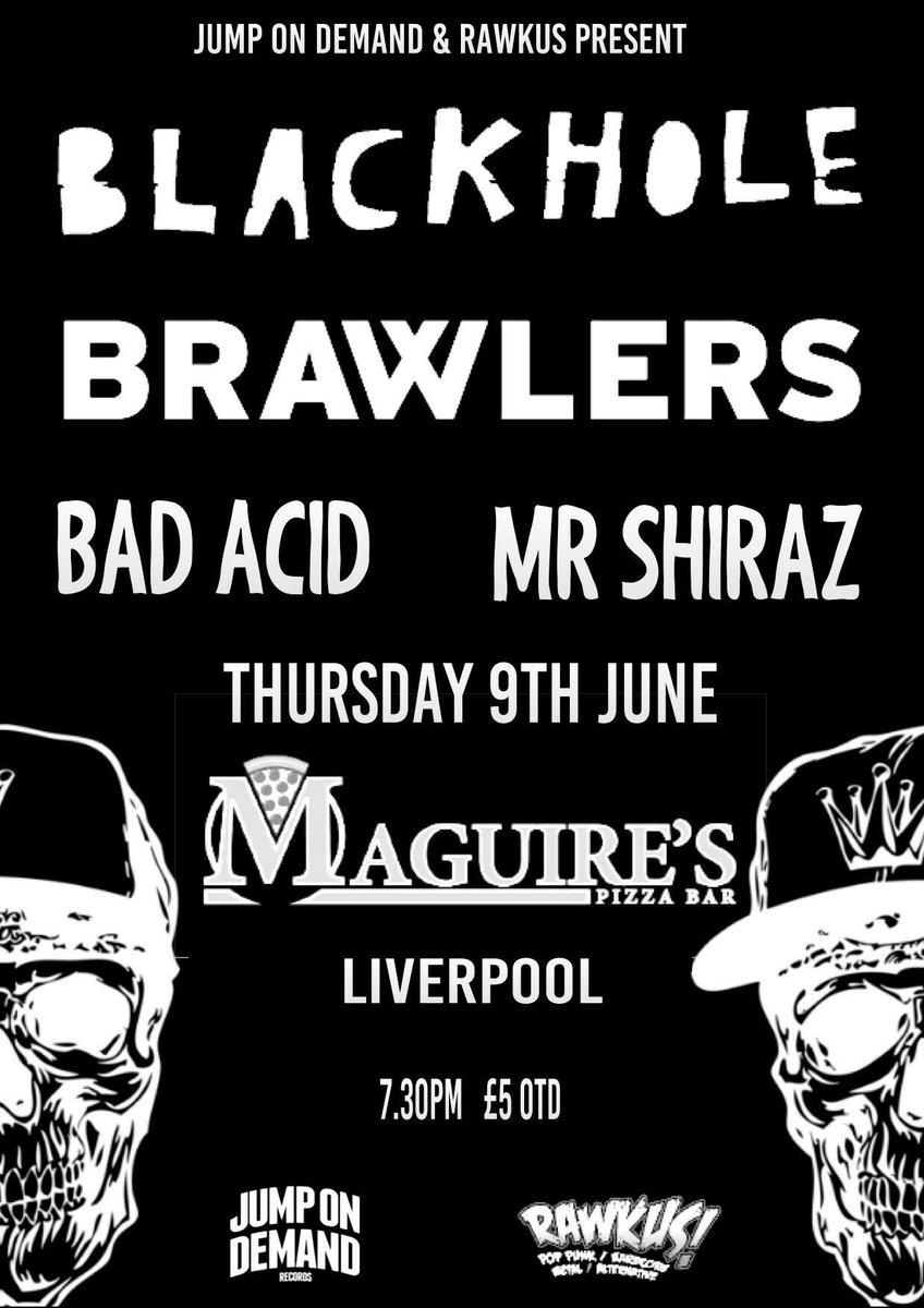 Next up is this absolute banger Thurs at <a href="/MaguiresPizza/">Maguire's Pizza Bar</a> w/ <a href="/blackholeband/">Blackhole</a> <a href="/wearebrawlers/">BRAWLERS</a> @mrshiraz @BADACIDBADACID 👊