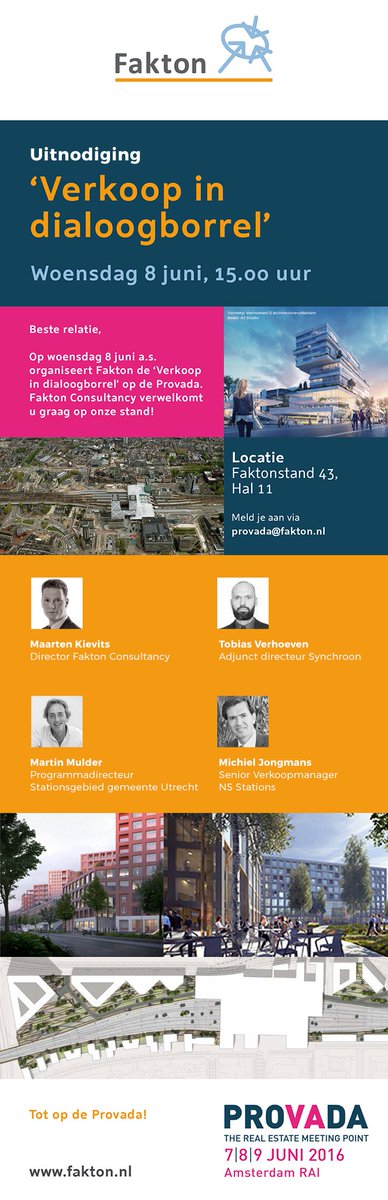 Morgen om 15u vindt de #Fakton #VerkoopinDialoog Borrel plaats (stand 43, hal 11) #Provada! <a href="/m_kievits/">Maarten Kievits</a> <a href="/PROVADAre/">PROVADA</a>