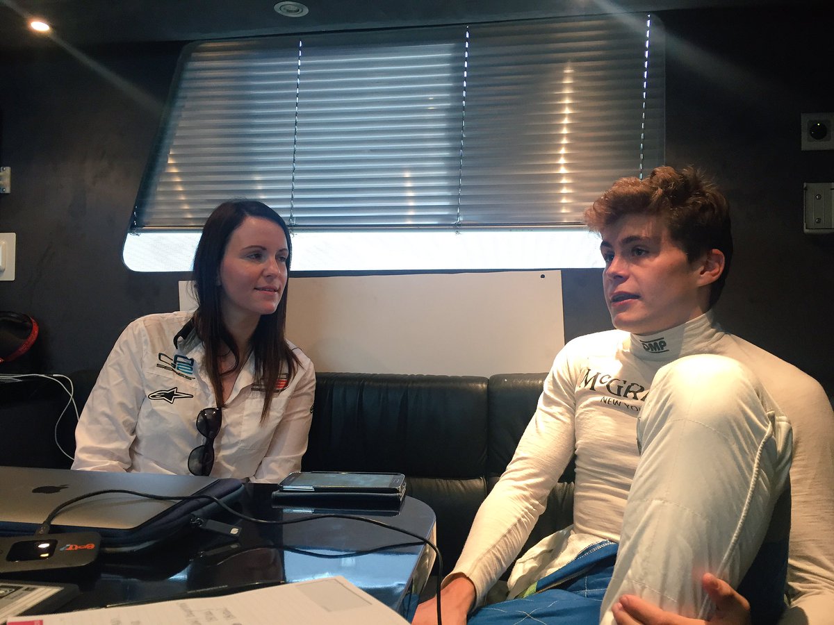 CamposRacing's tweet photo. While the team is working on @Steijnracing's car. Time for a @GP3_Official interview #CamposRacing #GP3 #BusyAnyway https://t.co/znjD4DSSpD