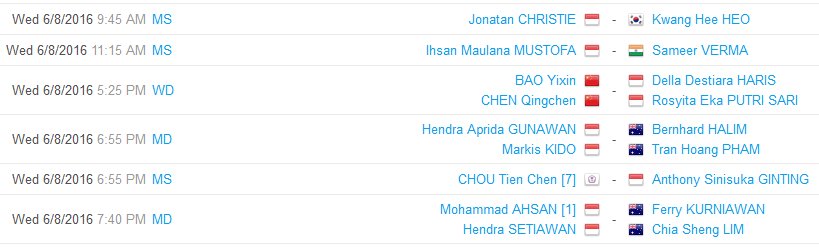 INA_Bminton's tweet photo. Jadwal R1 #AustraliaSS #XIAMENABO besok
(waktu Sydney dalam GMT+10, Jakarta GMT+7, selisih 3 jam) https://t.co/VBTB8Jb4Kk