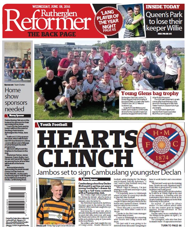 .....and on the back, local lad signs for <a href="/JamTarts/">Heart of Midlothian FC</a>