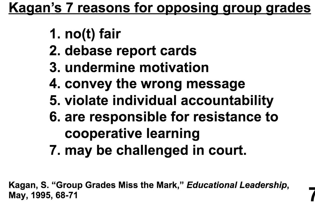 justintarte's tweet photo. Kagan's 7 reasons for opposing group grades: shared by @kenoc7 #stlinstl2016 #sblchat https://t.co/WUPHJE5j6u