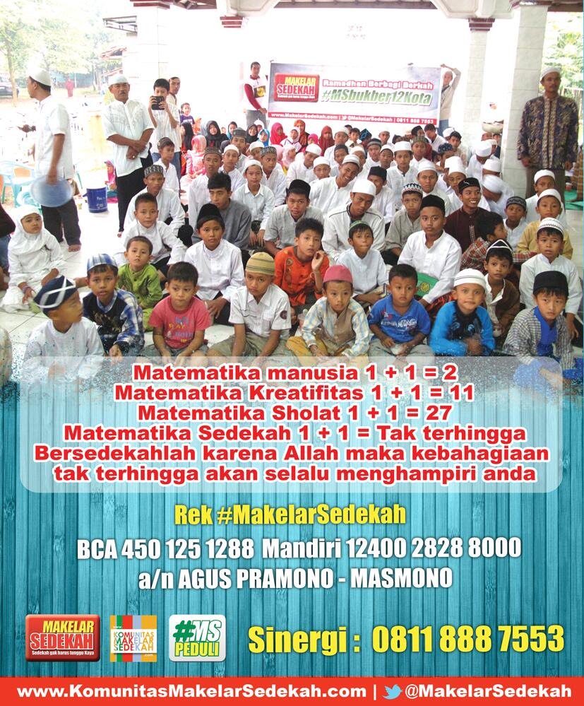 MakelarSedekah's tweet photo. Selalu ada cara untuk berbagi :) | Jazakumullah Khairan: Semoga Allah SWT membalas dgn balasan yg lebih baik https://t.co/x3yj142kr7