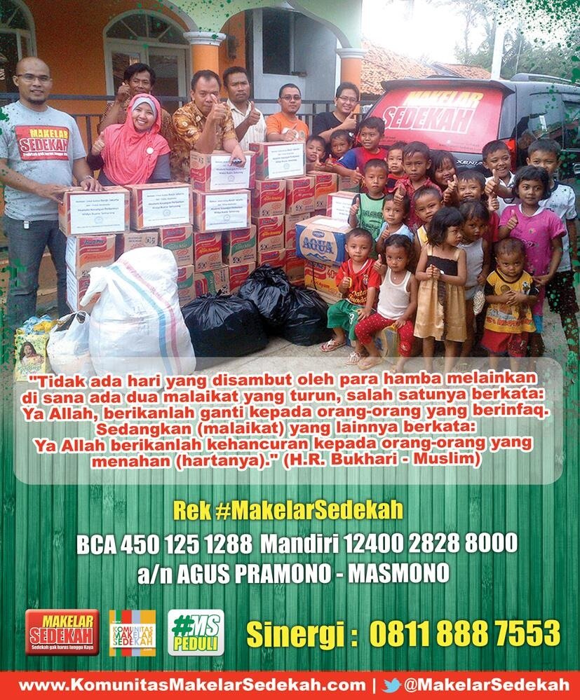 MakelarSedekah's tweet photo. Selalu ada cara untuk berbagi :) | Jazakumullah Khairan: Semoga Allah SWT membalas dgn balasan yg lebih baik https://t.co/x3yj142kr7