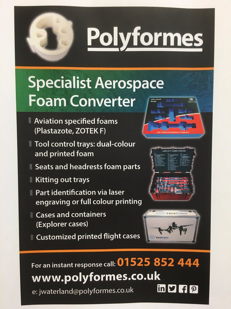 Polyformes's tweet photo. #Polyformes have many #Aerospace #foam applications! @FIAFarnborough #FIA16
#Plastazote #ZOTEK @Zotefoams https://t.co/uEaMI5ureG