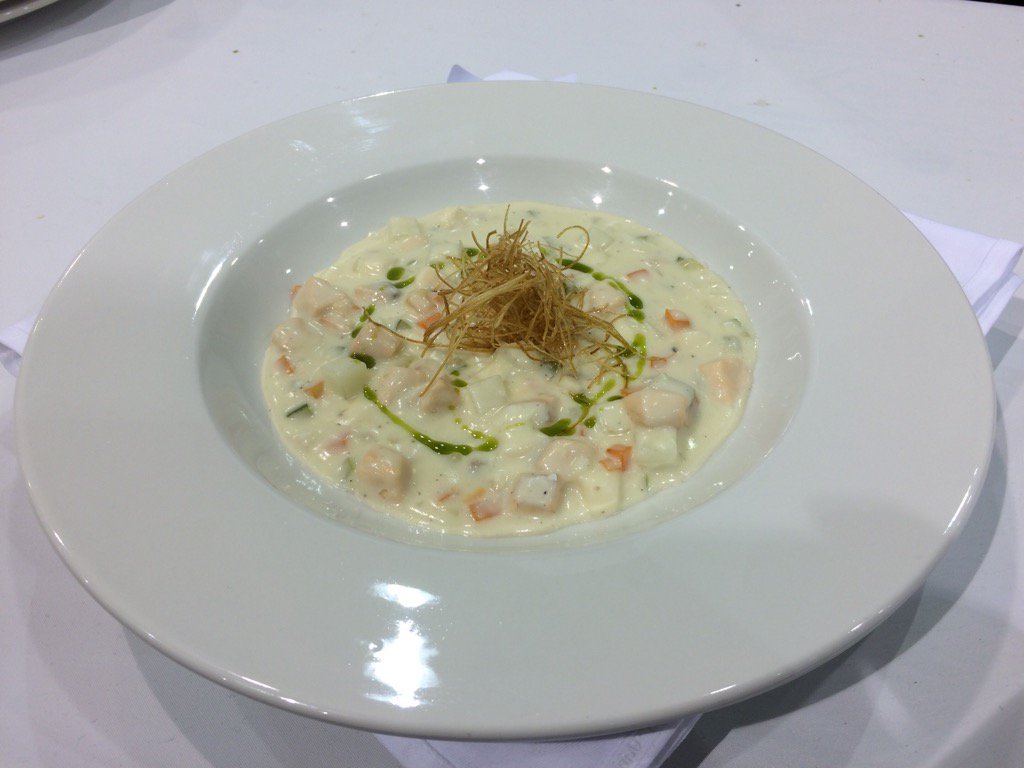 Seafood Chowder.  Day 2 first plate.  Looking good!! #esqstory