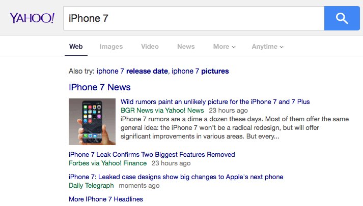 rustybrick's tweet photo. Yahoo tests new top search bar via @rgomezric https://t.co/FWyRYP555X https://t.co/nTjUsK1M1O