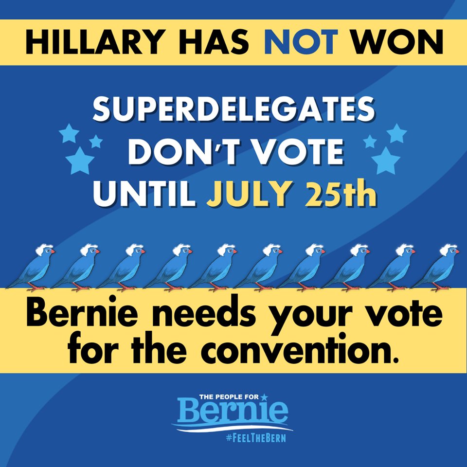 People4Bernie's tweet photo. We need your vote for the convention: https://t.co/wNrHqP5oiz #PrimaryDay
GOTV: https://t.co/WLAJrPeBRA https://t.co/mZqp2Z68cy