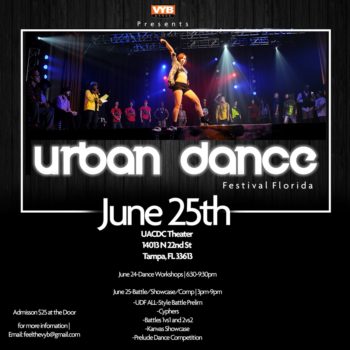 VYBDANCE's tweet photo. Don't Miss the Dance Event of the Summer
Workshops
Kanvas Showcase
UDF Open Style Battle
Prelude South
#UDF2016 https://t.co/pkF4CzdycX