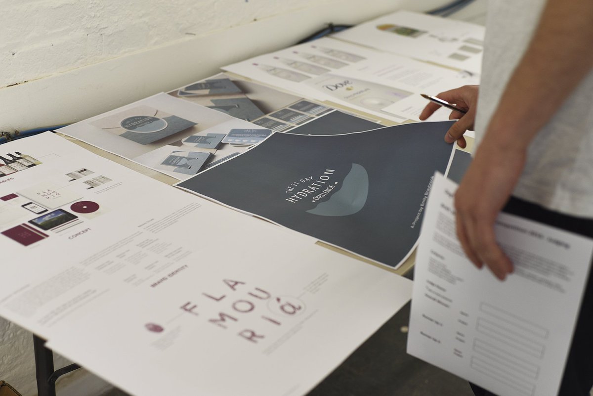 Design_Bridge's tweet photo. A sneak peak into the first round of judging for this year's Dog's Bollocks Student Awards competition... #DBstudent https://t.co/DyL6CvAtl8