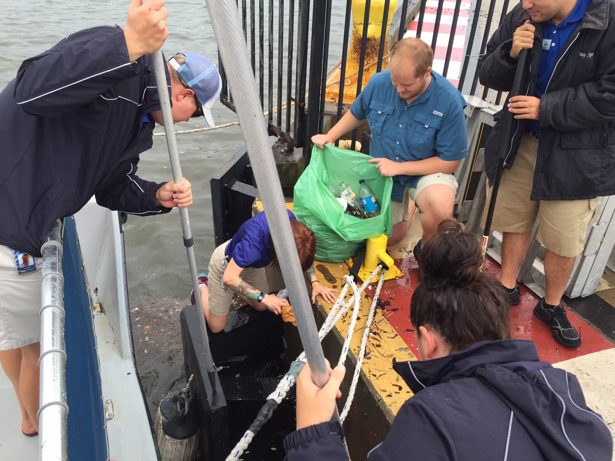 floridaaquarium's tweet photo. Cleanup on the wharf behind the Aquarium continues with debris from #TropicalStormColin! #Teamwork #Tampa https://t.co/b3iWpBS7vP