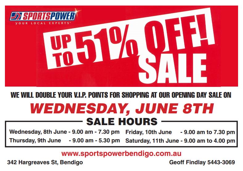 EpsomSoccer's tweet photo. Support our sponsor Sportspower Bendigo's BIG JUNE SALE
Starting Wed 8 June running for four days - up to 51% off. https://t.co/WjmMOH20zA