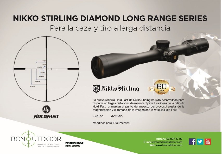 Nuevos visores Nikko Stirling Diamond Long Range con retícula #holdfast , para #tiro y #caza a larga distancia.