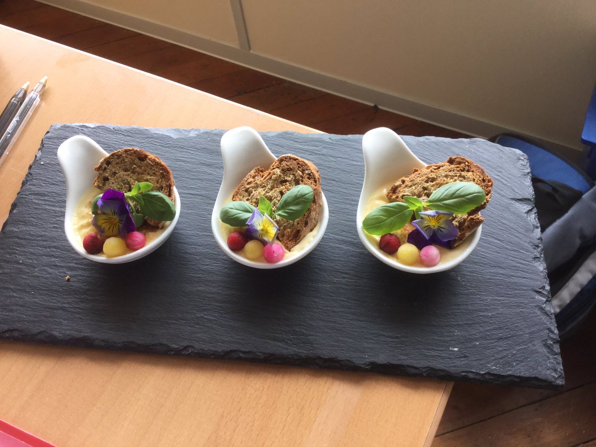 vanillacatering's tweet photo. Old Winchester creme brûlée, trio of beetroot caraway crouton, sneak preview of canapé for launch of @HampshireFare https://t.co/oOYyGqUYeB