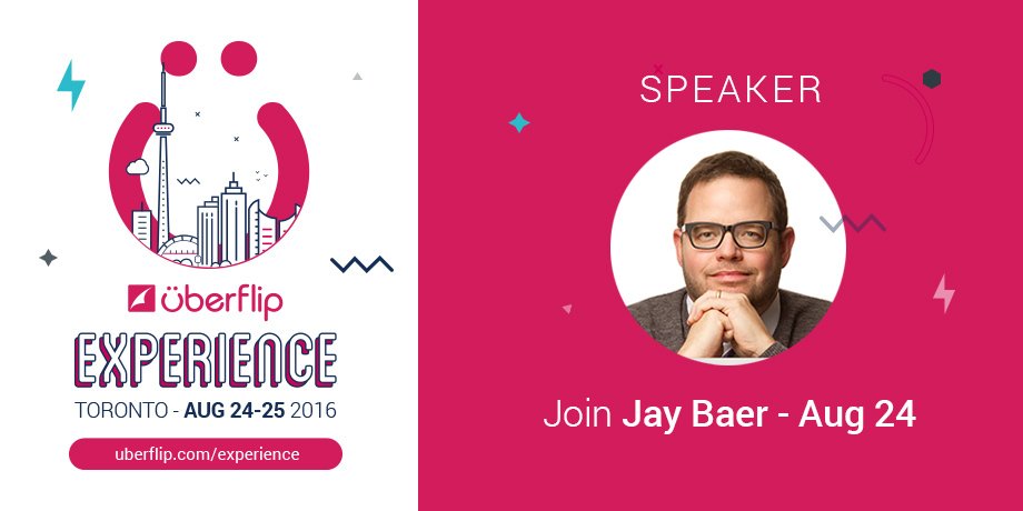 jaybaer's tweet photo. Join me at The @Uberflip Experience in Toronto this summer! Get your tickets now: 
https://t.co/AtbaLbOP7d #ufx2016 https://t.co/DC3j8mYX55