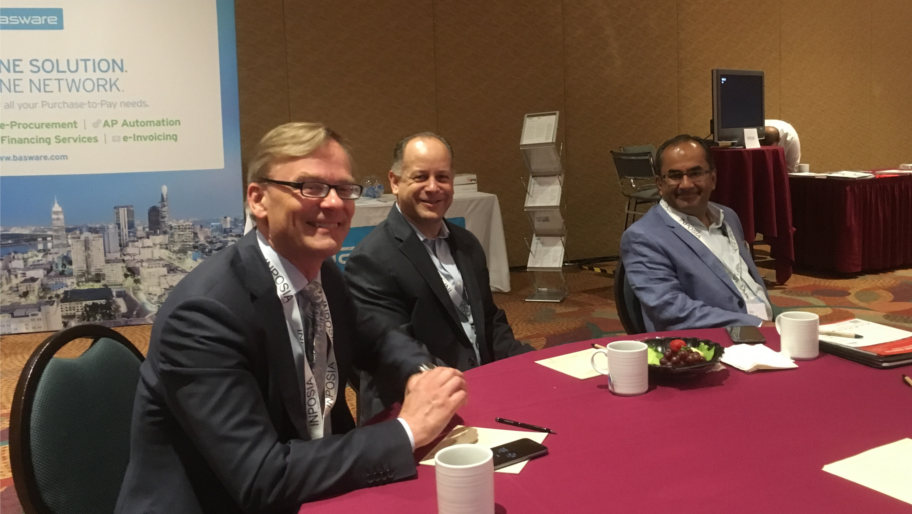 The <a href="/Basware/">Basware</a> Dream Team at #EXCS16: <a href="/EsaTihila/">Esa Tihilä</a>, <a href="/unxrhc/">Bob Cohen</a> and <a href="/TADCanuck/">TD</a> – say hi at Stand no.6