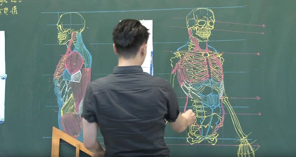 thisiscolossal's tweet photo. This illustrator means business when he gets out the chalk to teach anatomy. https://t.co/ZSUub1MQYp https://t.co/j3xhRAjSzl