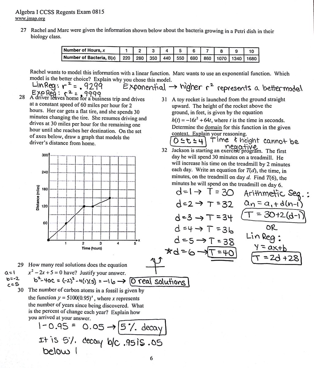 Mister Robinson On Twitter Algebra 1 August 2015 Regents Answers