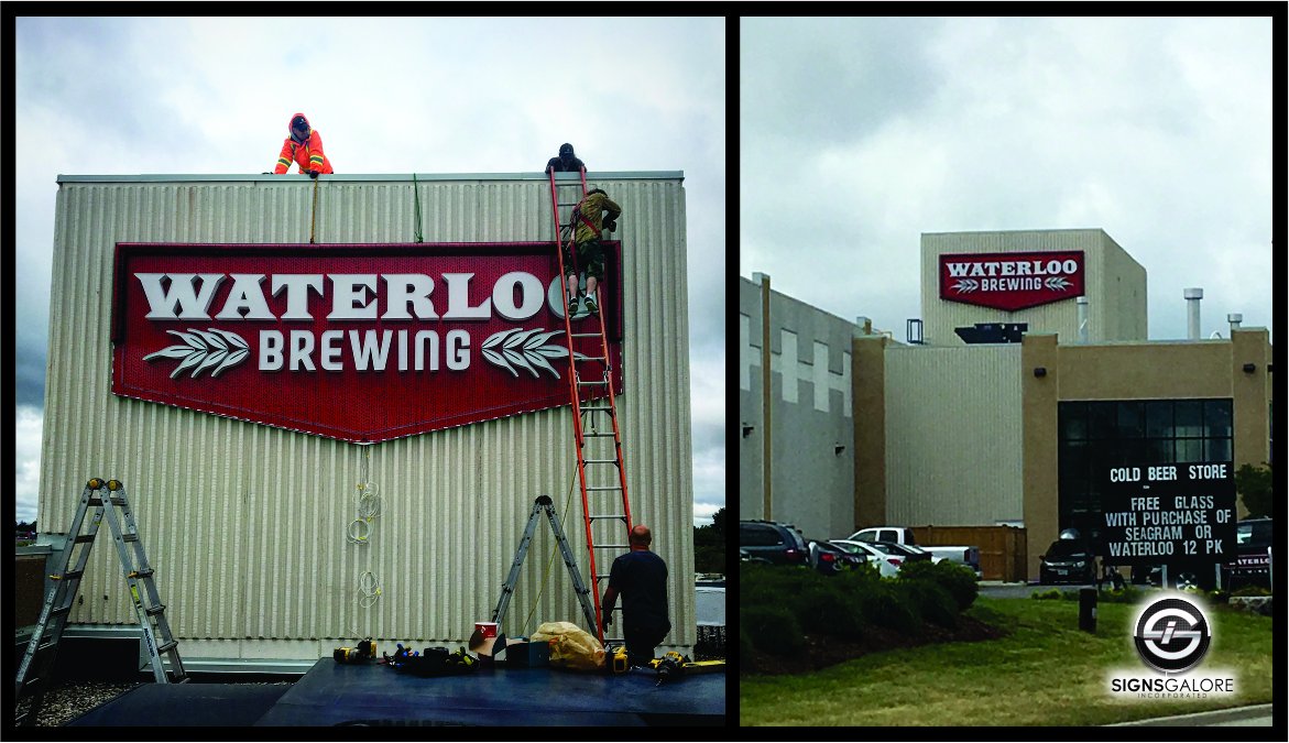 SignsGalore's tweet photo. The new sign for @WaterlooBrewing went up today and looks fantastic! #signsofkw #kwawesome #waterloo #beersign https://t.co/kof5gwv27T